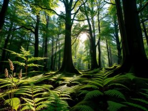 Serene Tranquility in Lush Green Forests – free AI stock image