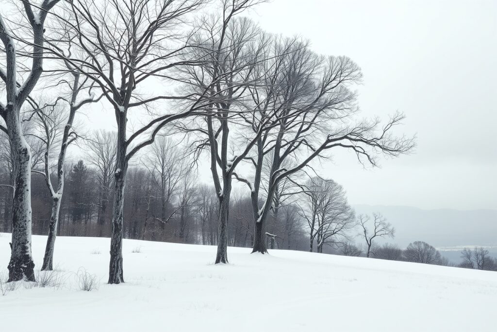 A Serene Winter Landscape in Monochrome – free AI stock image