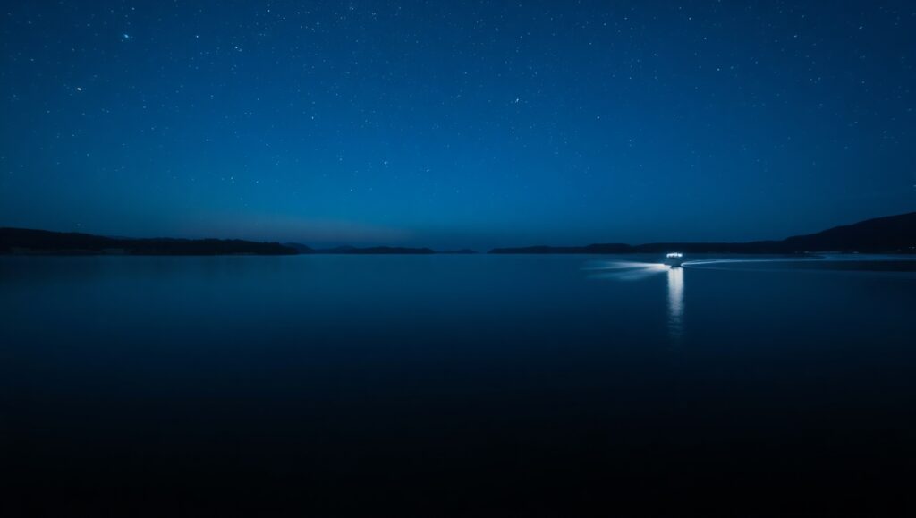 Serenity at the Starry Lake – free AI stock image