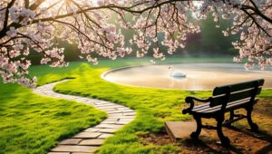 Serenity in Bloom – free AI stock image