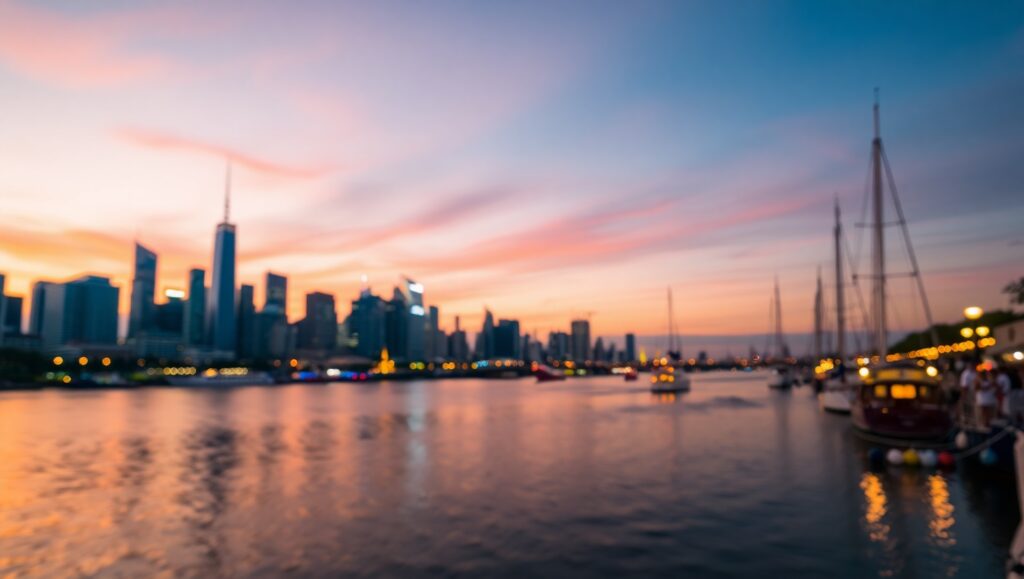 Serenity in City Lights – free AI stock image