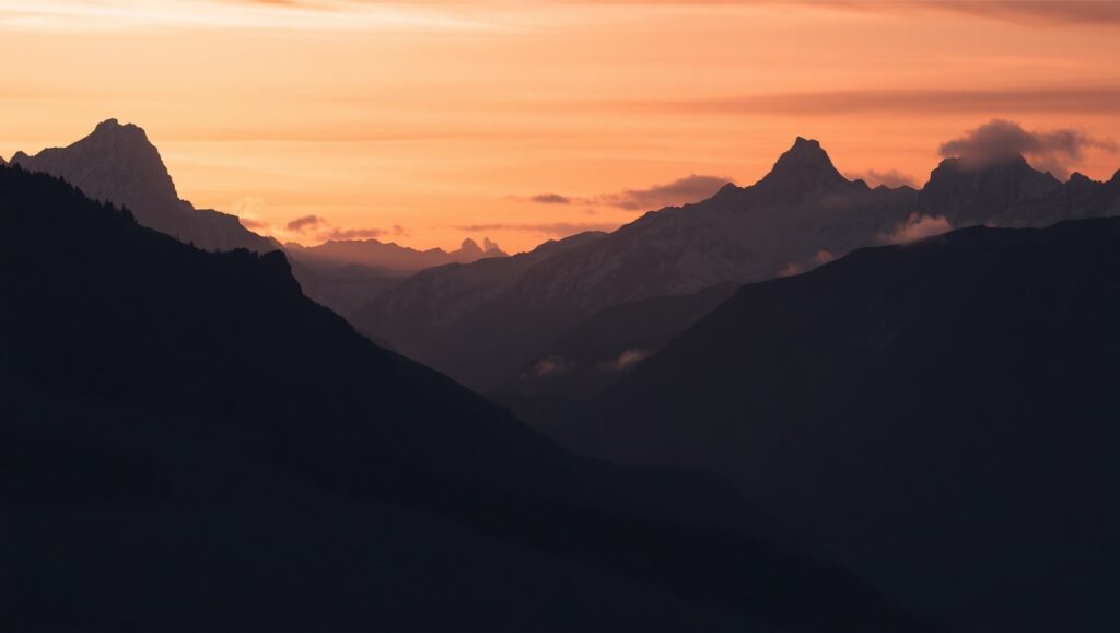 Serenity in Duotone Mountains – free AI stock image