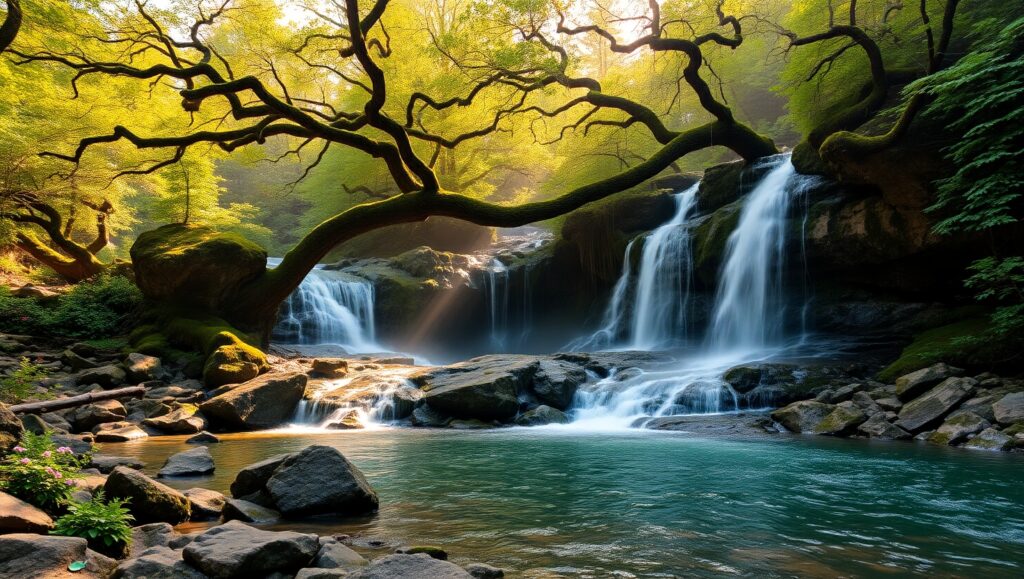 Serenity in Nature’s Embrace – free AI stock image