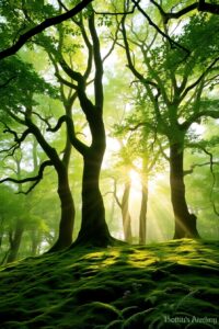 Serenity of a Forest at Dawn – free AI stock image
