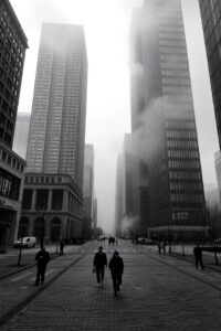 Shades of Gray in an Urban Landscape – free AI stock image