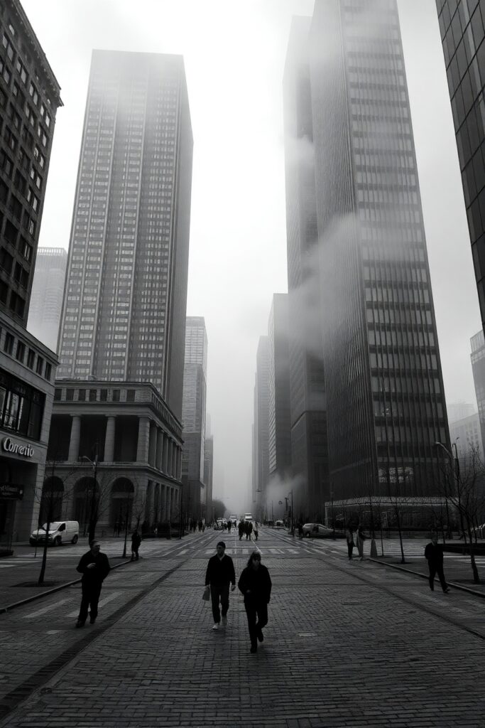 Shades of Gray in an Urban Landscape – free AI stock image