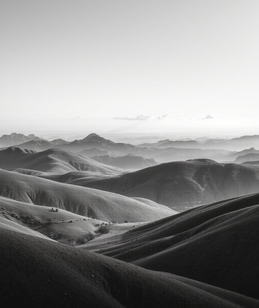 Shades of Grey: A Monochrome Landscape – free AI stock image