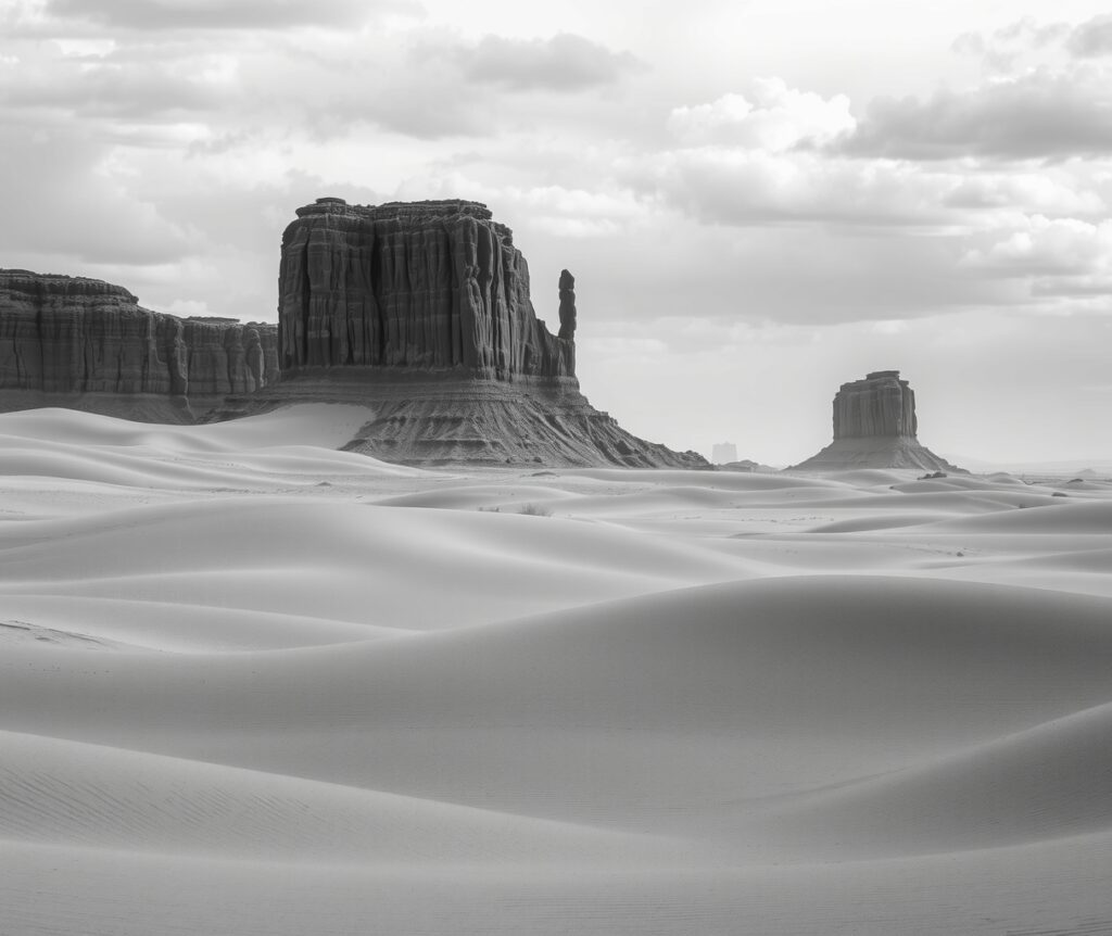 Shades of Grey in a Desert Landscape – free AI stock image
