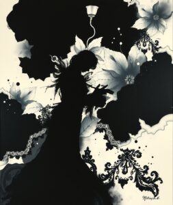 Shadows and Light in Monochrome Art – free AI stock image