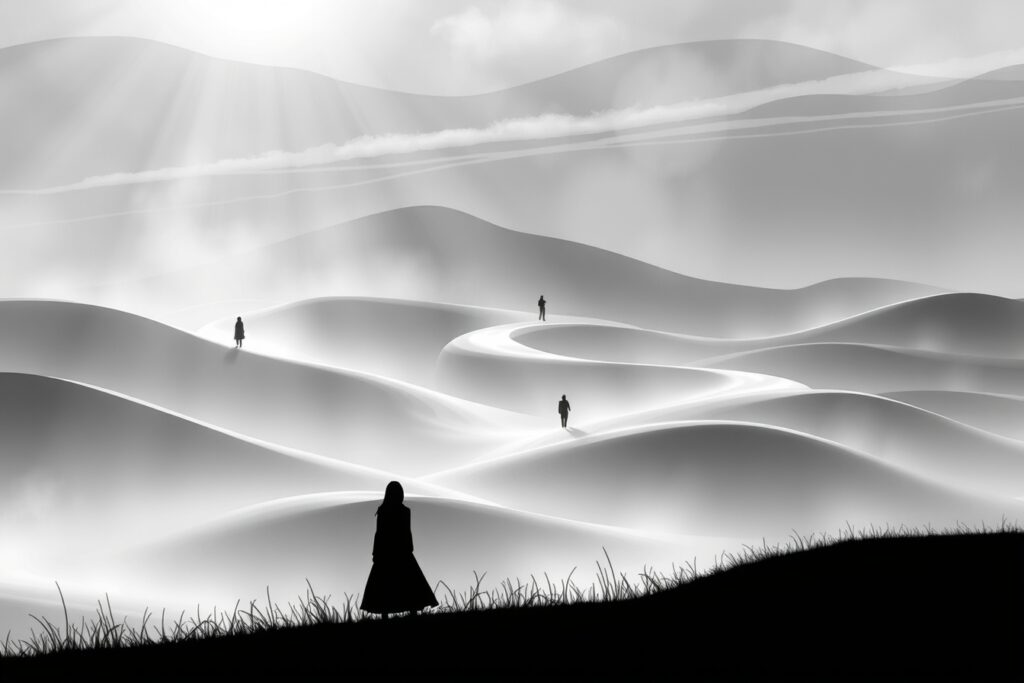 Shadows and Light in Monochrome Bliss – free AI stock image
