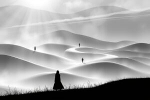 Shadows and Light in Monochrome Bliss – free AI stock image