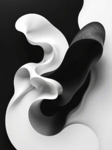 Shadows and Light in Monochrome Forms – free AI stock image