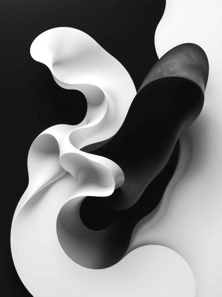 Shadows and Light in Monochrome Forms – free AI stock image