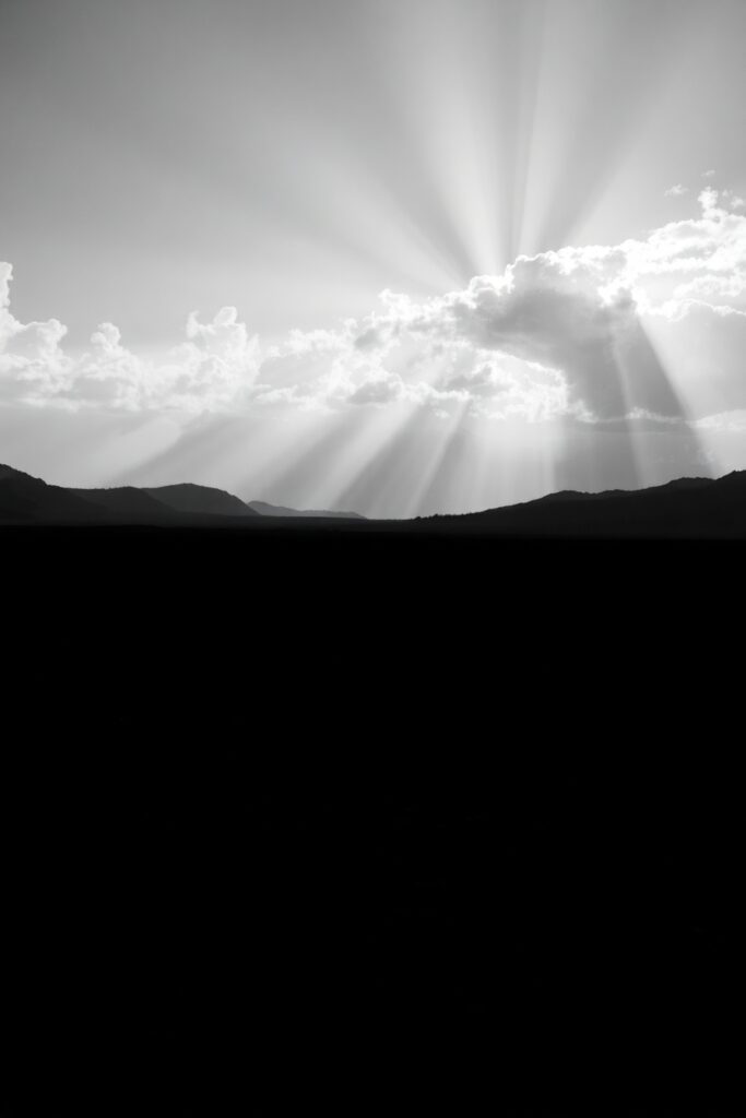Shadows and Light in Monochrome Landscape – free AI stock image