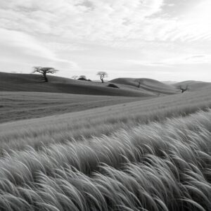 Shadows and Light in Monochrome Landscapes – free AI stock image