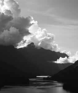 Shadows and Light in Monochrome Landscapes – free AI stock image