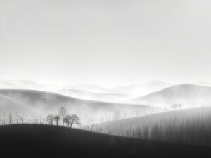 Shadows and Light in Monochrome Serenity – free AI stock image
