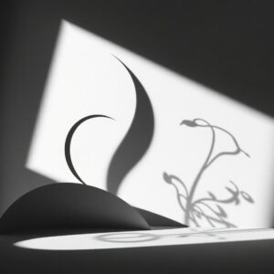 Shadows and Shapes in Black and White – free AI stock image
