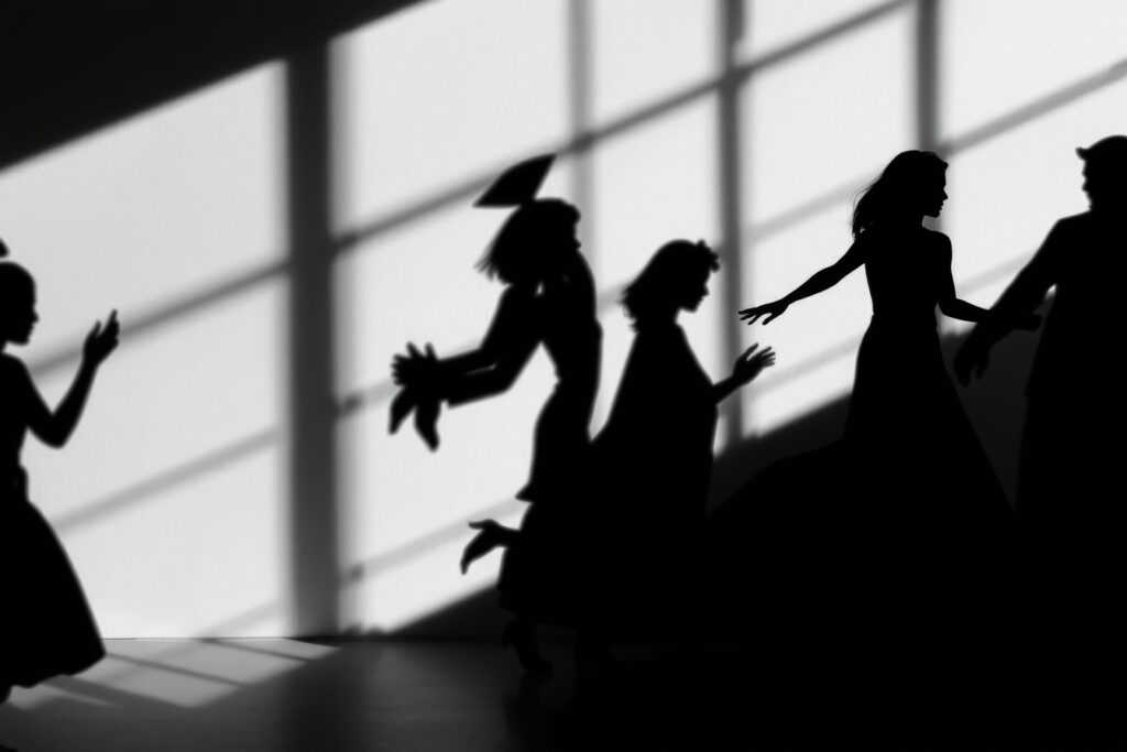 Shadows and Silhouettes in Monochrome – free AI stock image
