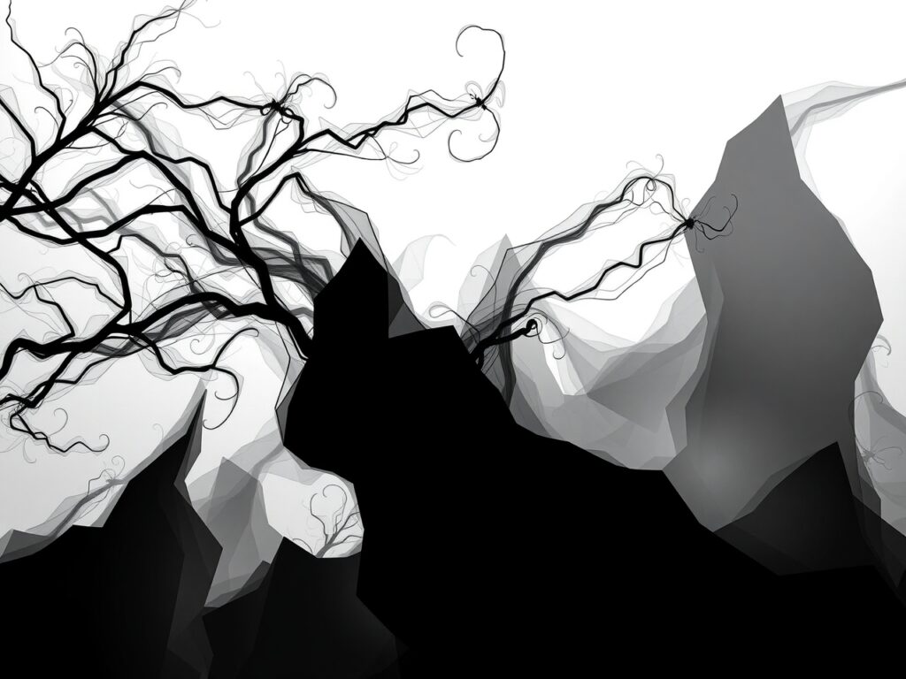 Shadows and Silhouettes in Monochrome – free AI stock image