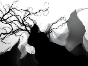 Shadows and Silhouettes in Monochrome – free AI stock image