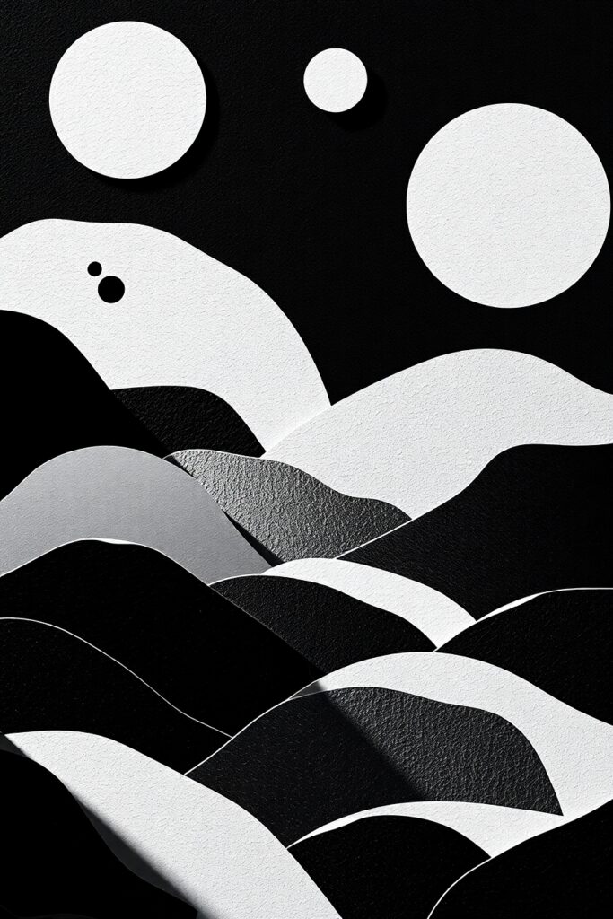 Shadows and Silhouettes in Monochrome – free AI stock image