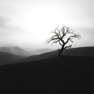Shadows in a Monochrome Landscape – free AI stock image