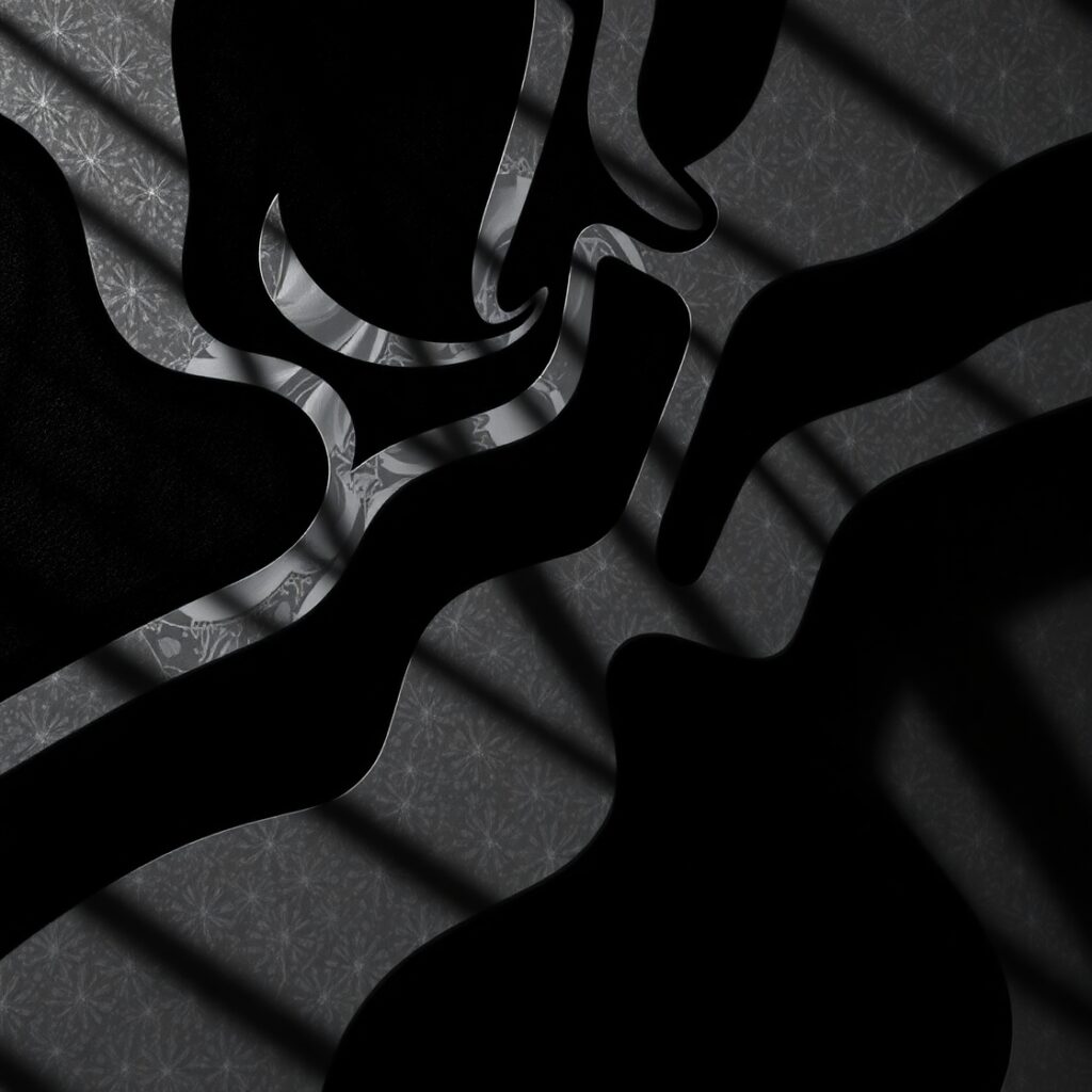 Shadows of Abstract Patterns in Monochrome – free AI stock image