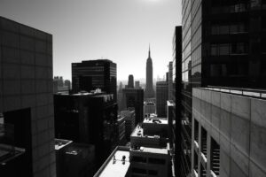 Shadows of Monochrome Architecture – free AI stock image