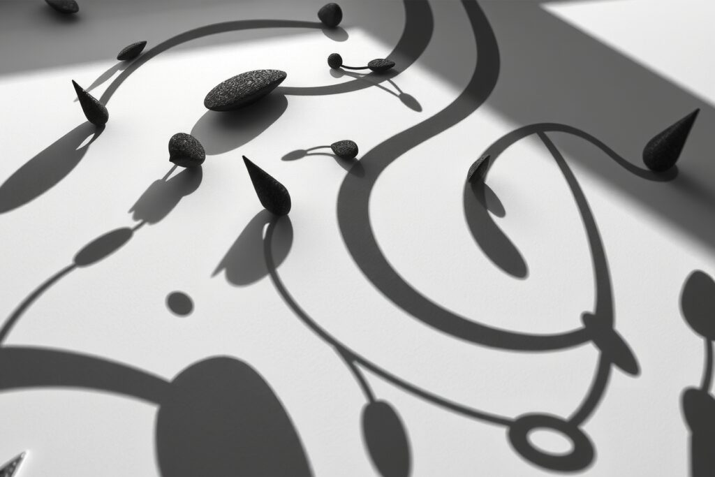 Shadows of Monochrome Forms – free AI stock image