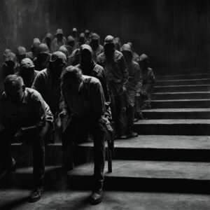 Shadows of Silhouettes in Monochrome – free AI stock image