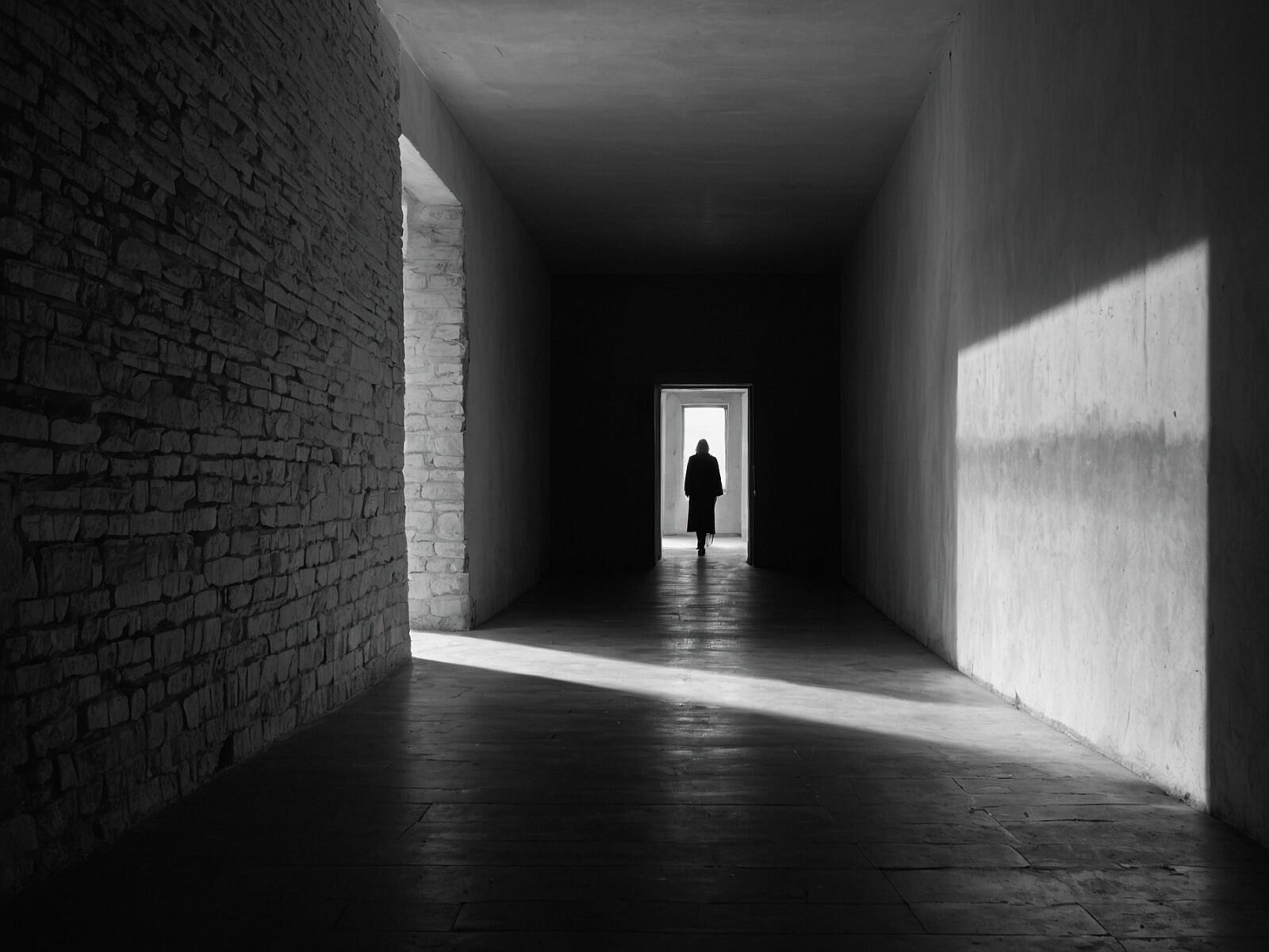 shadows of solitude in monochrome
