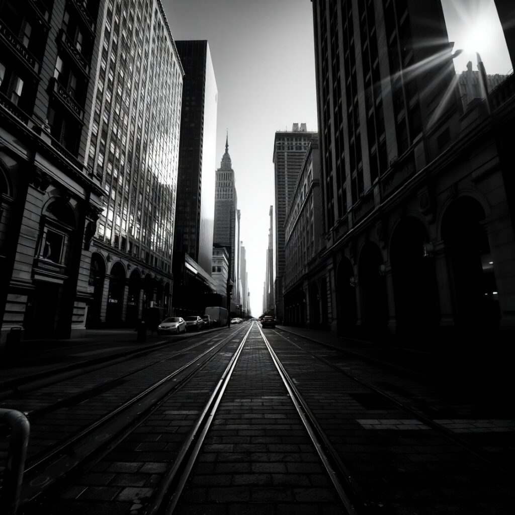 Shadows of the Urban Landscape – free AI stock image