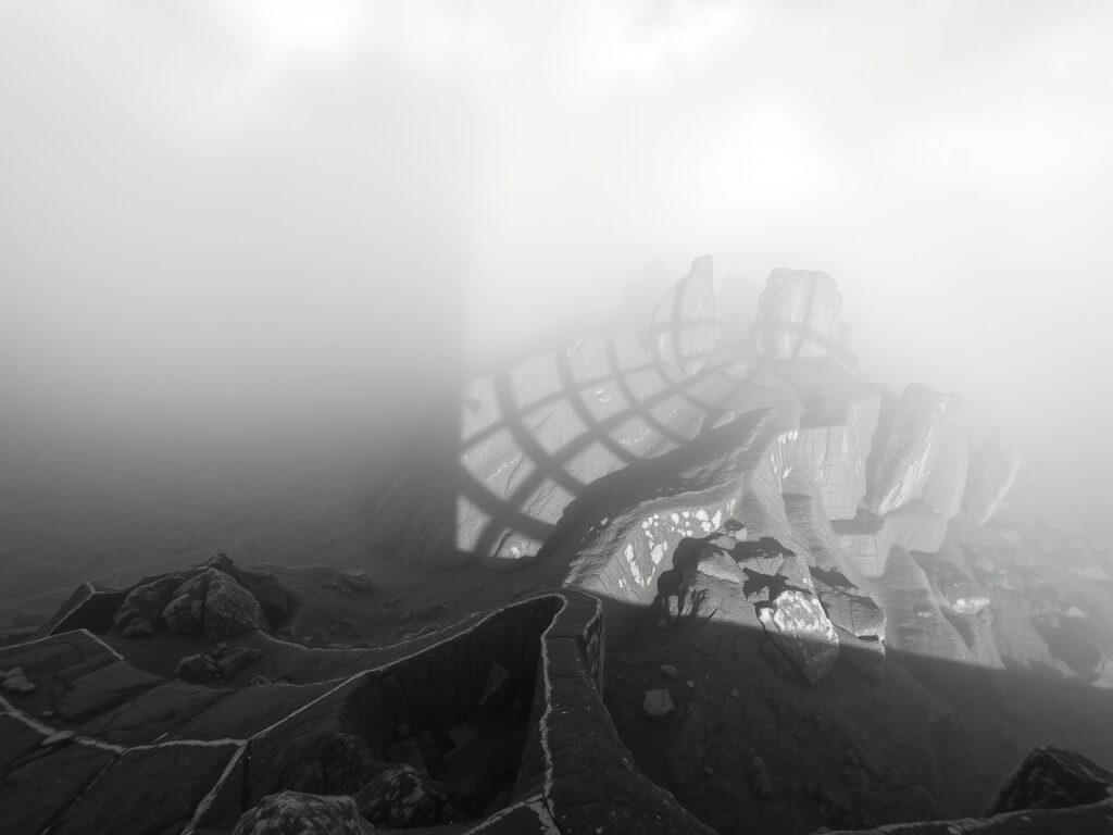 Shadows Play in Monochrome Depths – free AI stock image
