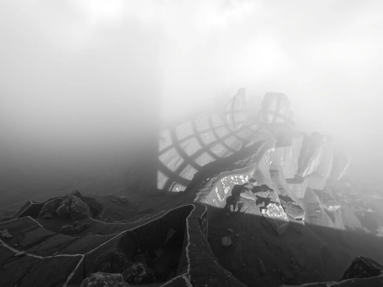Shadows Play in Monochrome Depths