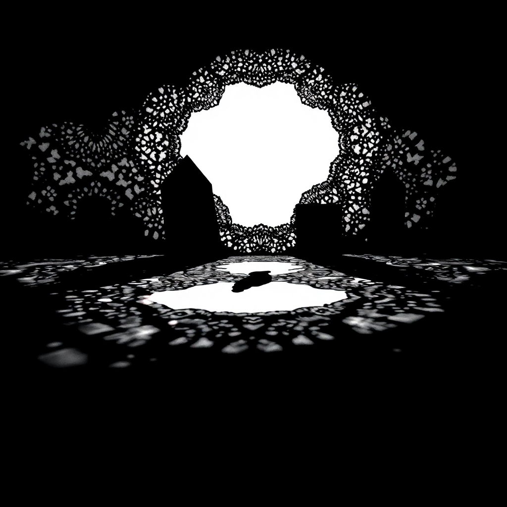 Shadows and Silhouettes in Monochrome World – free AI stock image