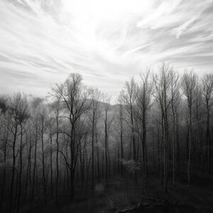 Silent Elegance of Monochrome Nature – free AI stock image