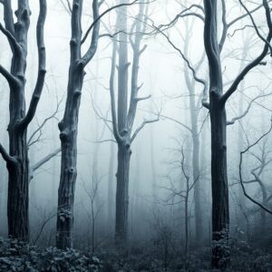 Silent Forest in Shades of Gray – free AI stock image