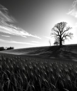 Silent Shadows of Monochrome Landscapes – free AI stock image