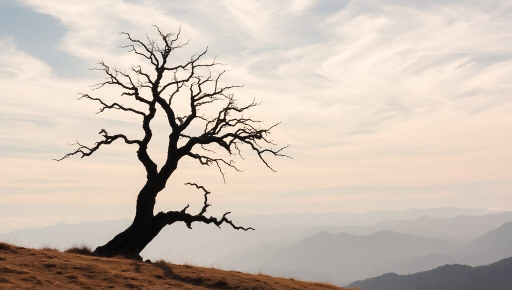 Silhouetted Solitude in Monochrome – free AI stock image