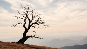 Silhouetted Solitude in Monochrome – free AI stock image
