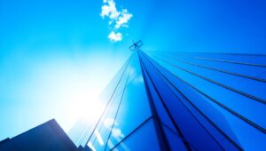 Skyscraper Dreams from Below – free AI stock image