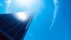 Skyscraper Soaring Towards – free AI stock image