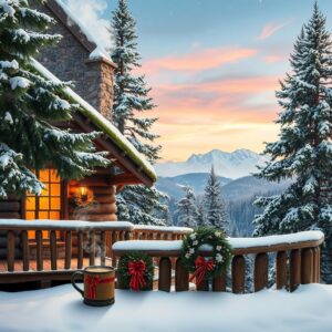 Snowy Cabin Retreat for the Holidays – free AI stock image