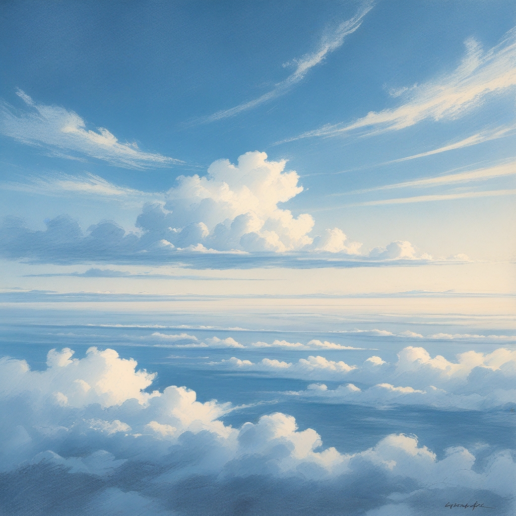 Soaring Over a Cloudy Horizon – free AI stock image