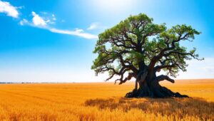 Solitude of a Single Tree – free AI stock image