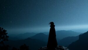 Solitude Under the Starry – free AI stock image