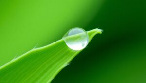 Sparkling Dew on Fresh Green Leaf – free AI stock image