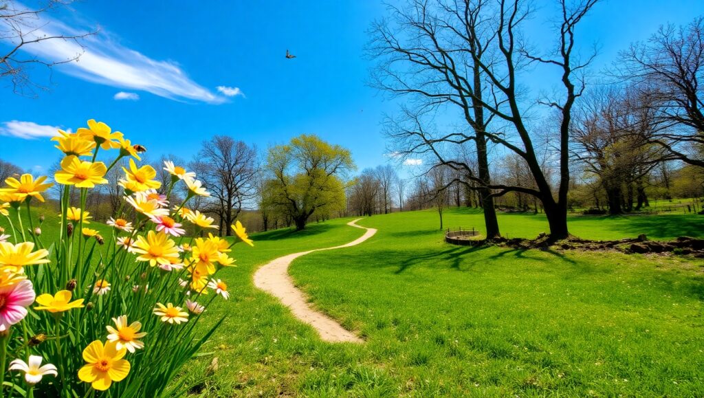 Spring Blossom Dance in Nature – free AI stock image