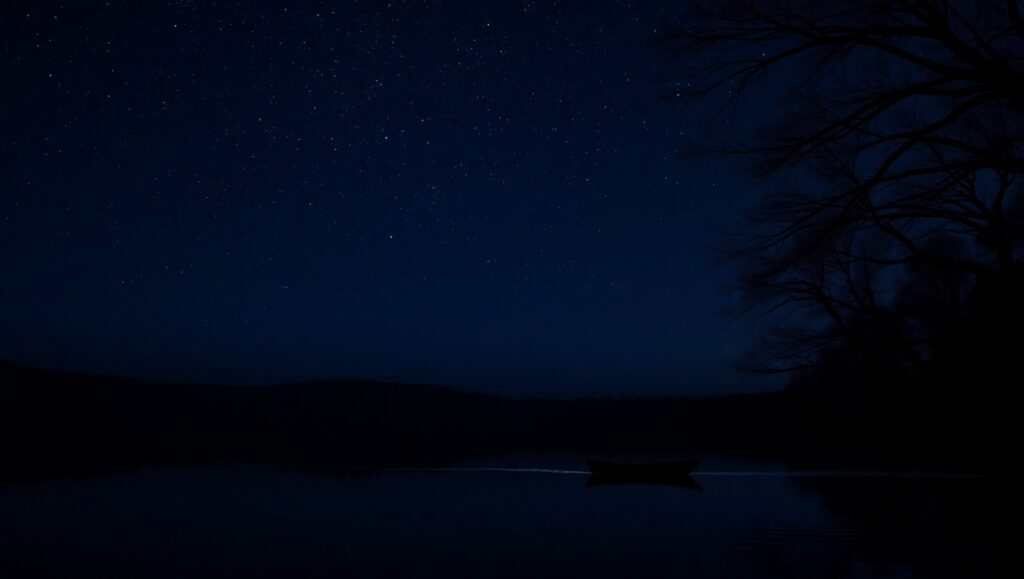Starlit Serenity Over Water – free AI stock image